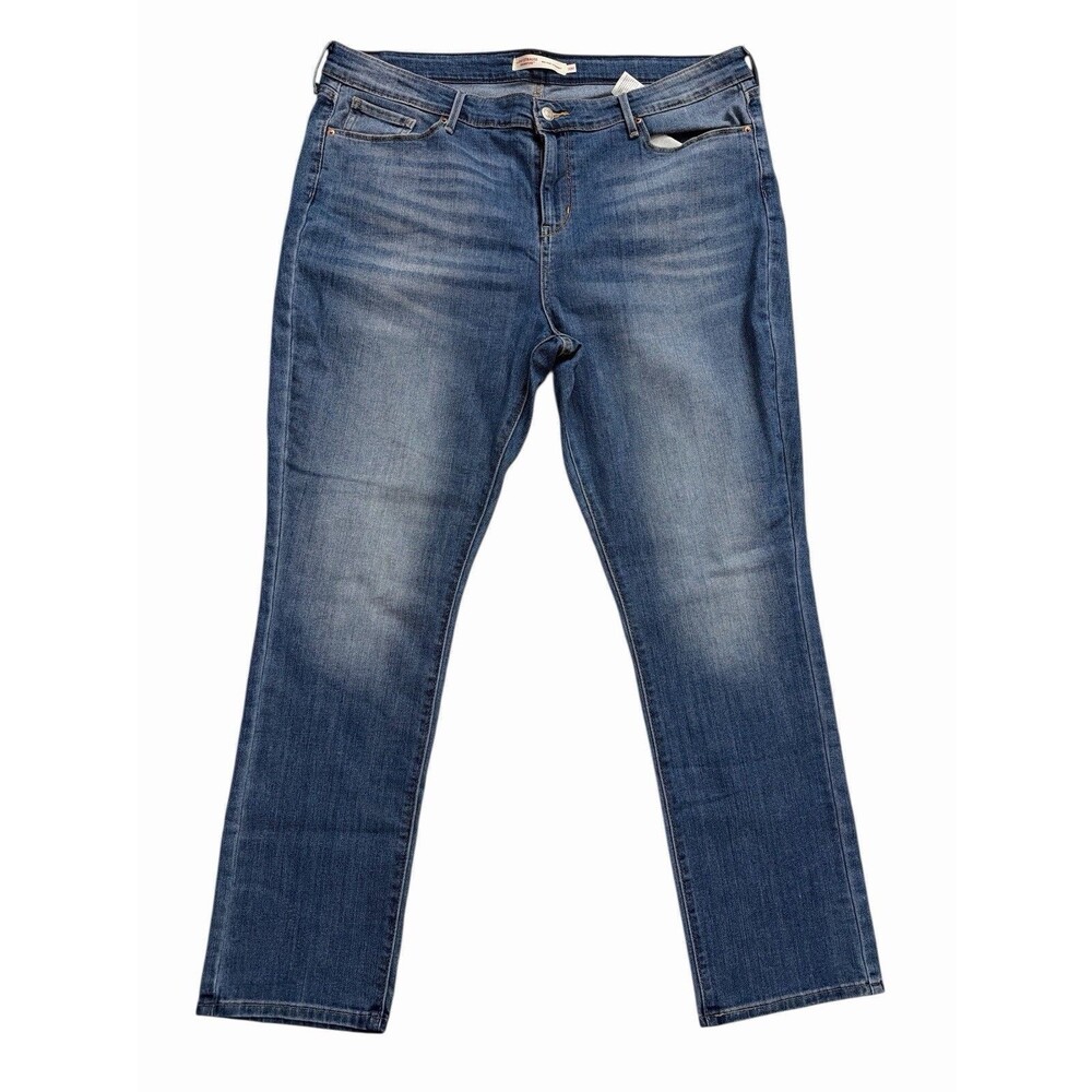 Levi Strauss Signature Mid Rise Straight Jeans Women’s W35 L32 Blue Denim